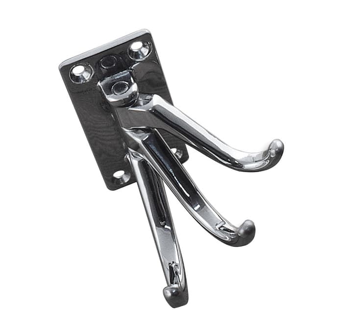 Coat hook with 3 swinging arms