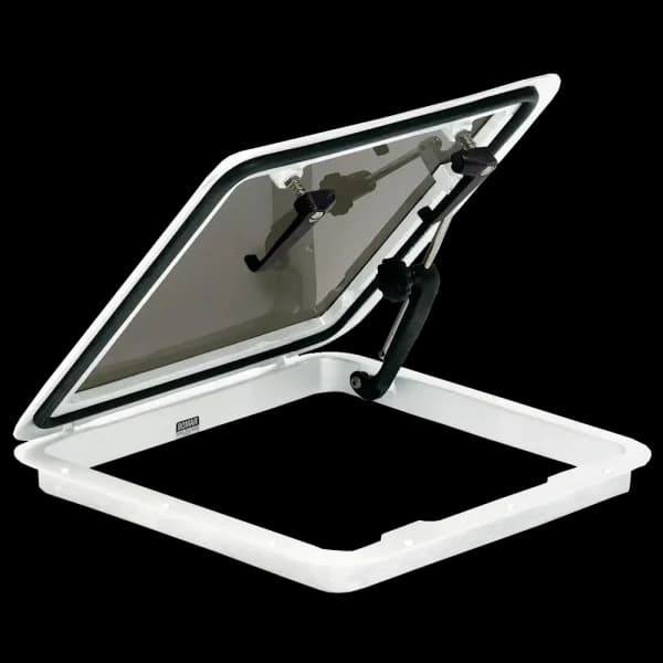 Bomar 190 Series 13 1/8″ x 13 1/8″ Square Cast Aluminum Hatch – White