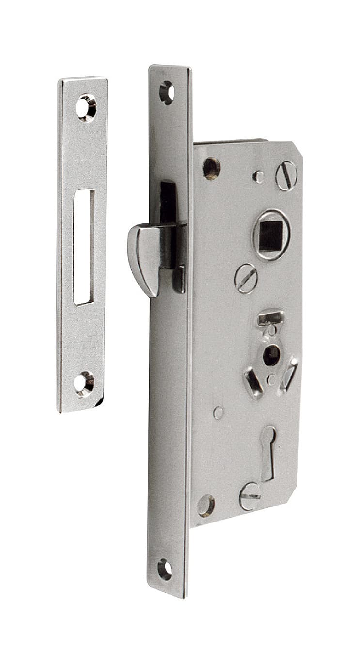 Lock with striking plate and 2 keys