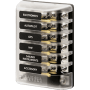 ST Glass 6 Circuit Fuse Block with Negative Bus and Cover