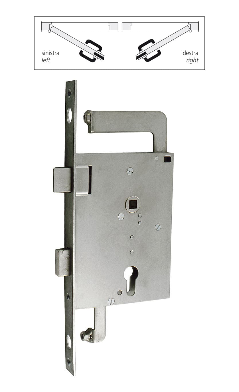 Lock with 3 locking points for double doors A60/A0