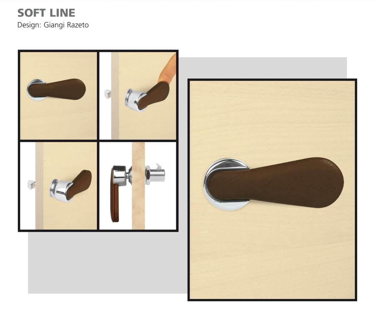 Soft Lock – drawers and hatch lock with leather covered handle