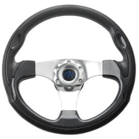 VETUS three spoke sport steering wheel, 35 cm, carbon finish