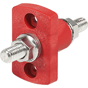 Terminal Feed Through Connector - 3/8"-16 Studs (Red)