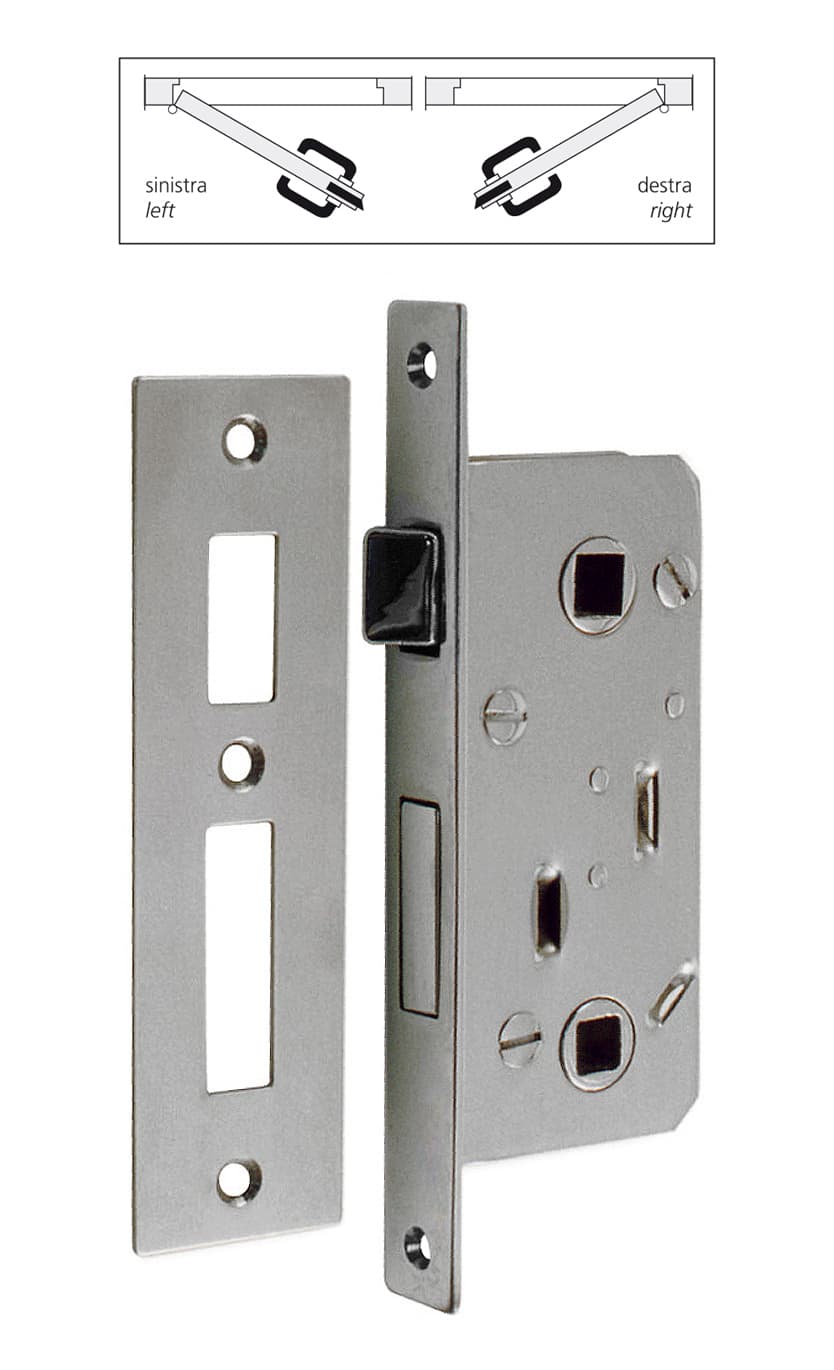 Lock with striking plate and square for locking 7mm