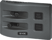 WeatherDeck® 12V DC Waterproof Fuse Panel - Gray 2 Positions