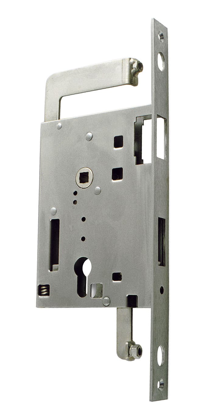 Lock with 2 vertical locking points for double doors A60/A0