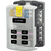 ST Blade Fuse Block - 6 Circuits with Negative Bus and Cover