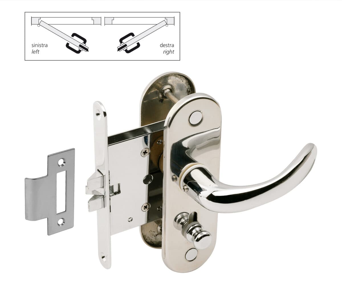 For 15 mm minimum thick doors Set with privacy locking device