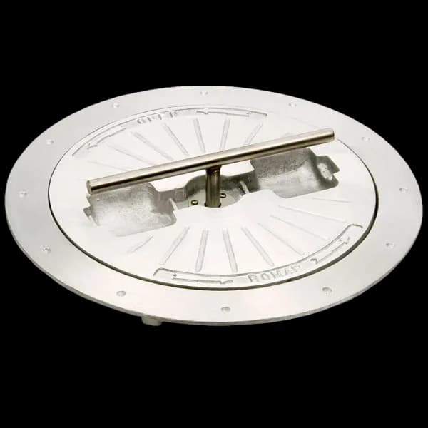 Bomar Commercial Grade Series 27″ Dia Round Hinged Cast Aluminum Watertight Hatch - Weld Ring: Steel | Inside Outside Opening: Yes