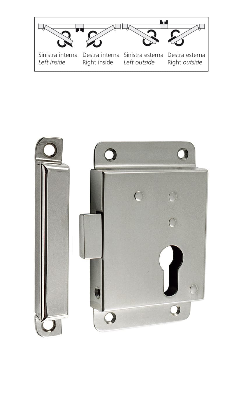 Lock with hole for security cylinder and striker
