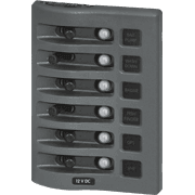 WeatherDeck® 12V DC Waterproof Circuit Breaker Panel - Gray 6 Positions
