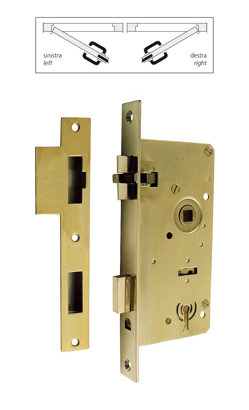Lock with striking plate and 3 keys