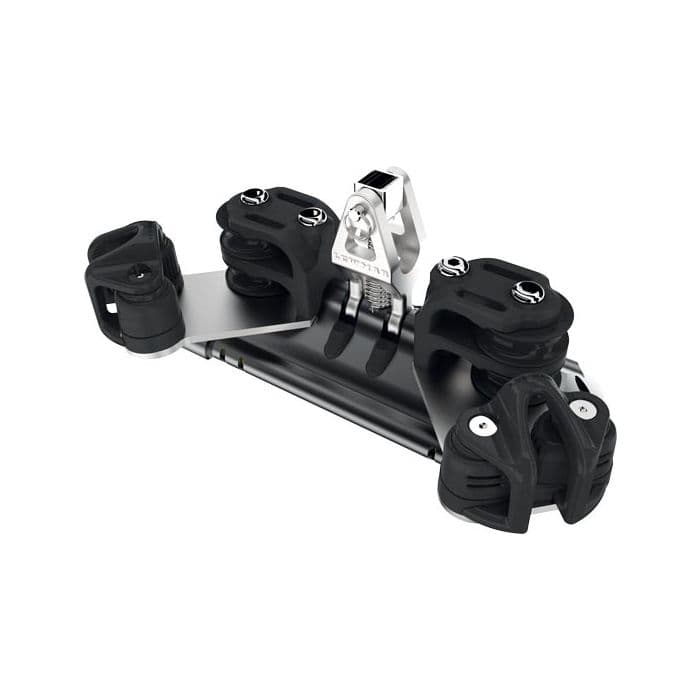 TB Mainsheet Car With Upstand, Pair Of Double Control Line Sheaves & Cleats