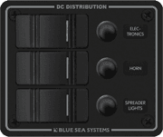 Water Resistant Circuit Breaker Panel 3 Position-Black