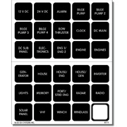 Waterproof DC Label Kit - 30 Black Square Labels V2