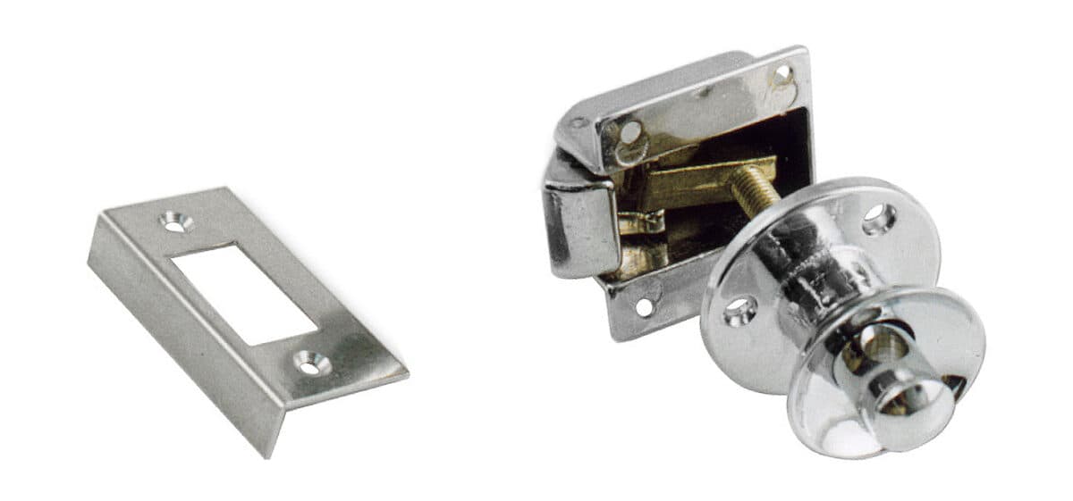 Lock with knob and hole for padlock