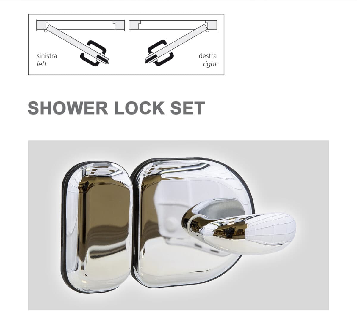SHOWER DOOR LOCKSET WITH SPOON HANDLE SET