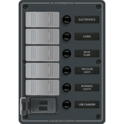 Contura Switch Panel with USB Charger - 5 Position Slate Gray