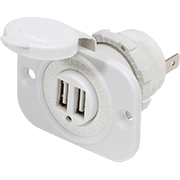 12/24V Dual USB 2.1A Charger - White