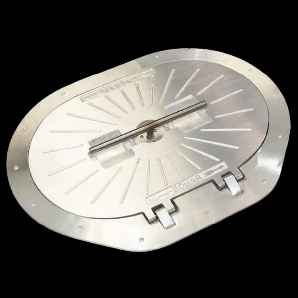 Bomar Commercial Grade Series 19 3/8″ x 28 1/4″ Oval Cast Aluminum Inspection Hatch