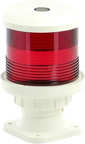 All round navigation light, red, base mounting, with black housing