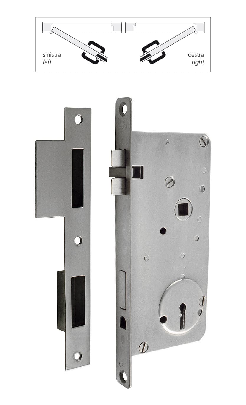 Mortise lock with striker plate and 3 keys