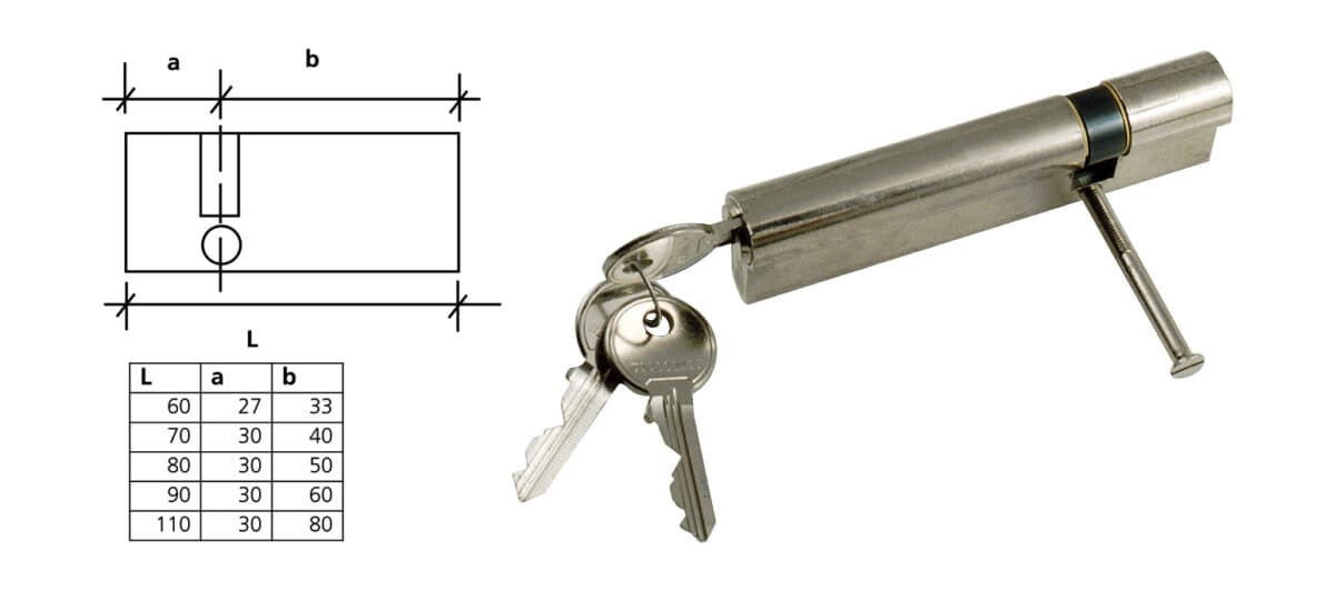 Security cylinder with 3 keys