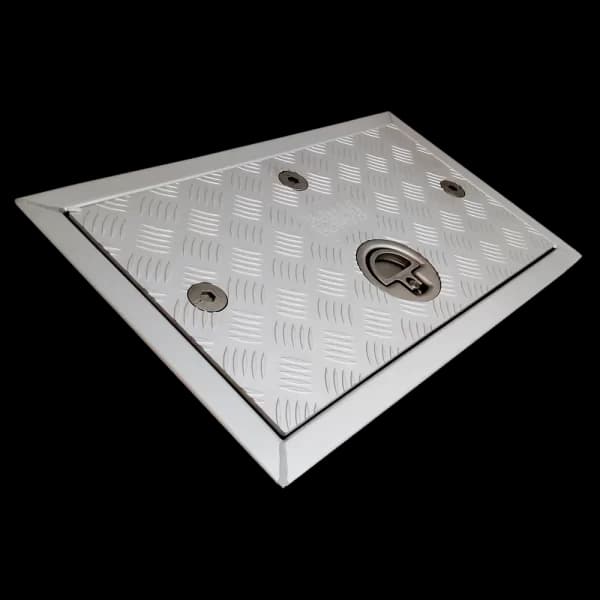 Bomar 4000 Series 36 1/2″ x 24 1/2″ Rectangle Extruded Aluminum Tread Plate Access Hatch