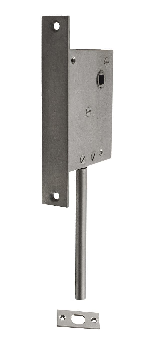 Lock with bar and striking plate
