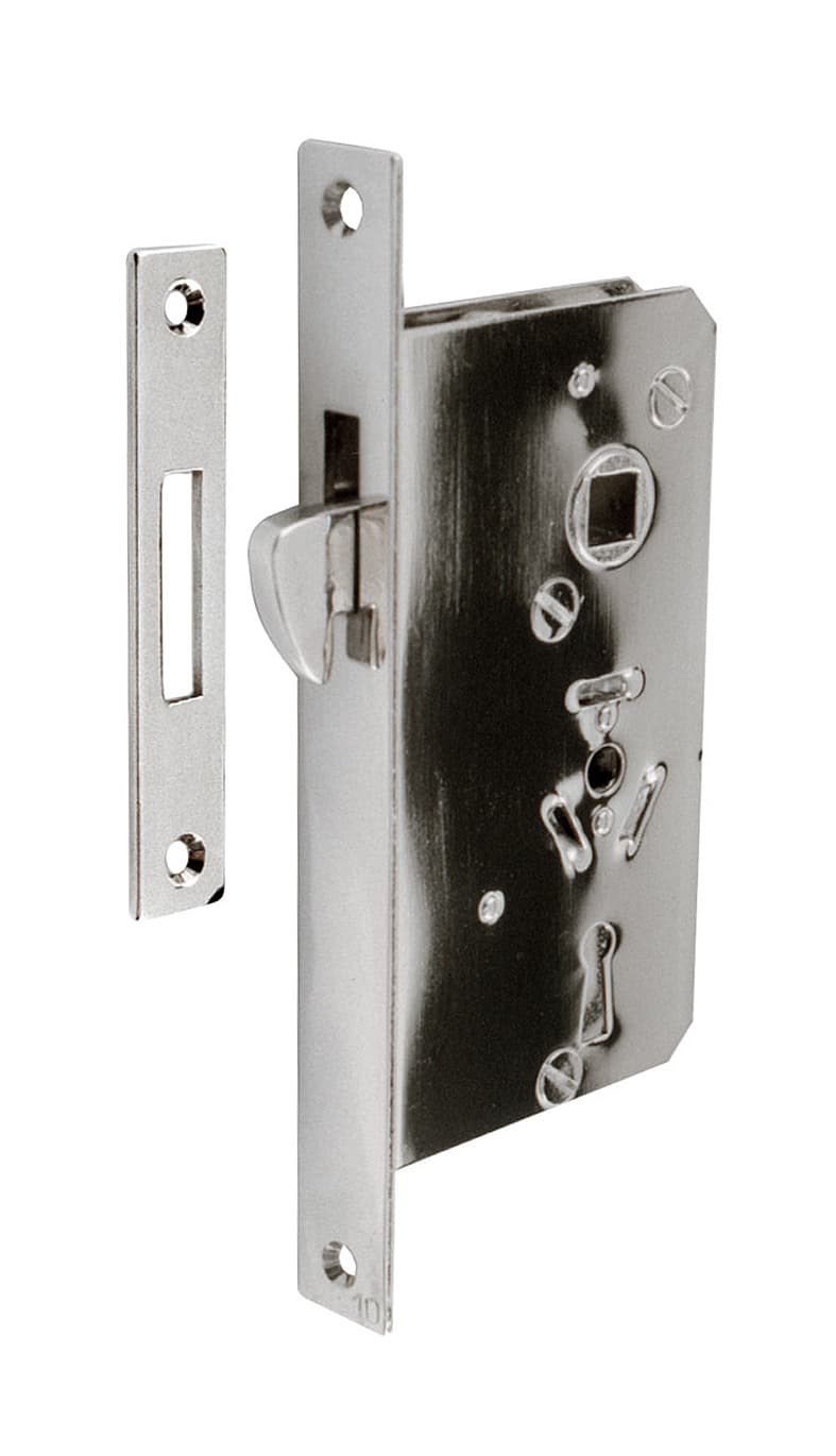 Lock with striking plate and 2 keys