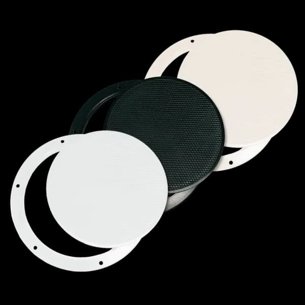 Bomar Gray Series 6″ Dia Round Press-In Molded Deck Plate w/ Non-Skid - Color: Black