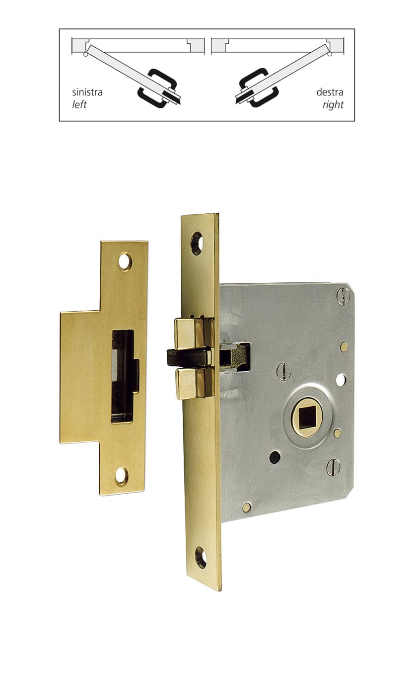 Lock with treble latch and striking plate